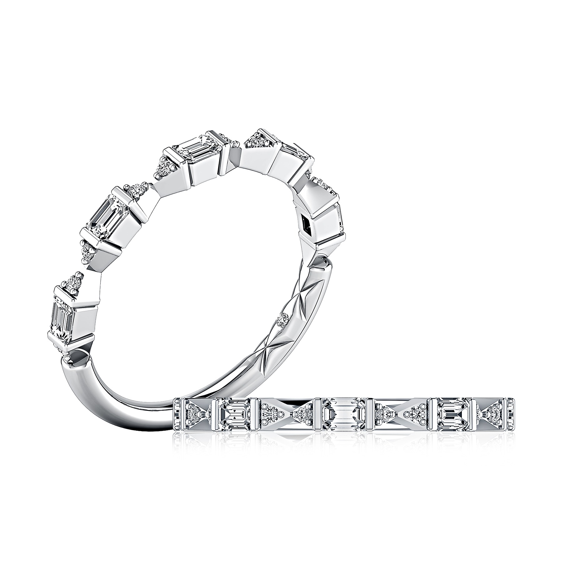 A Jaffe Alternating Shape Diamond Wedding Band (0.53 Ct. Tw.)