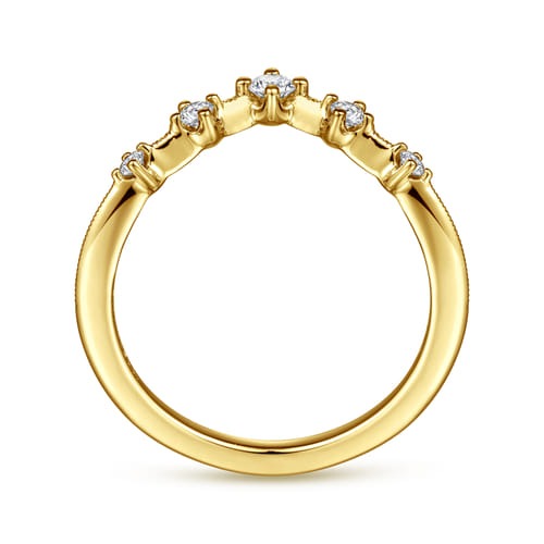 Gabriel & Co. Devoted Rouix Victorian Curved Diamond Wedding Band (0.17 ct. tw.)
