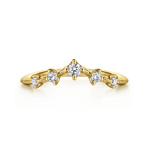 Gabriel & Co. Devoted Rouix Victorian Curved Diamond Wedding Band (0.17 ct. tw.)