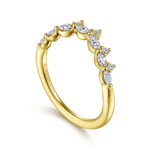 Gabriel & Co. Devoted Starlight Diamond Curved Wedding Band (0.36 ct. tw.)