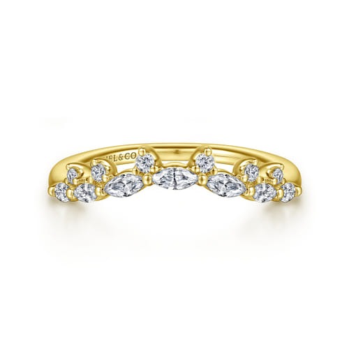 Gabriel & Co. Devoted Starlight Diamond Curved Wedding Band (0.36 ct. tw.)