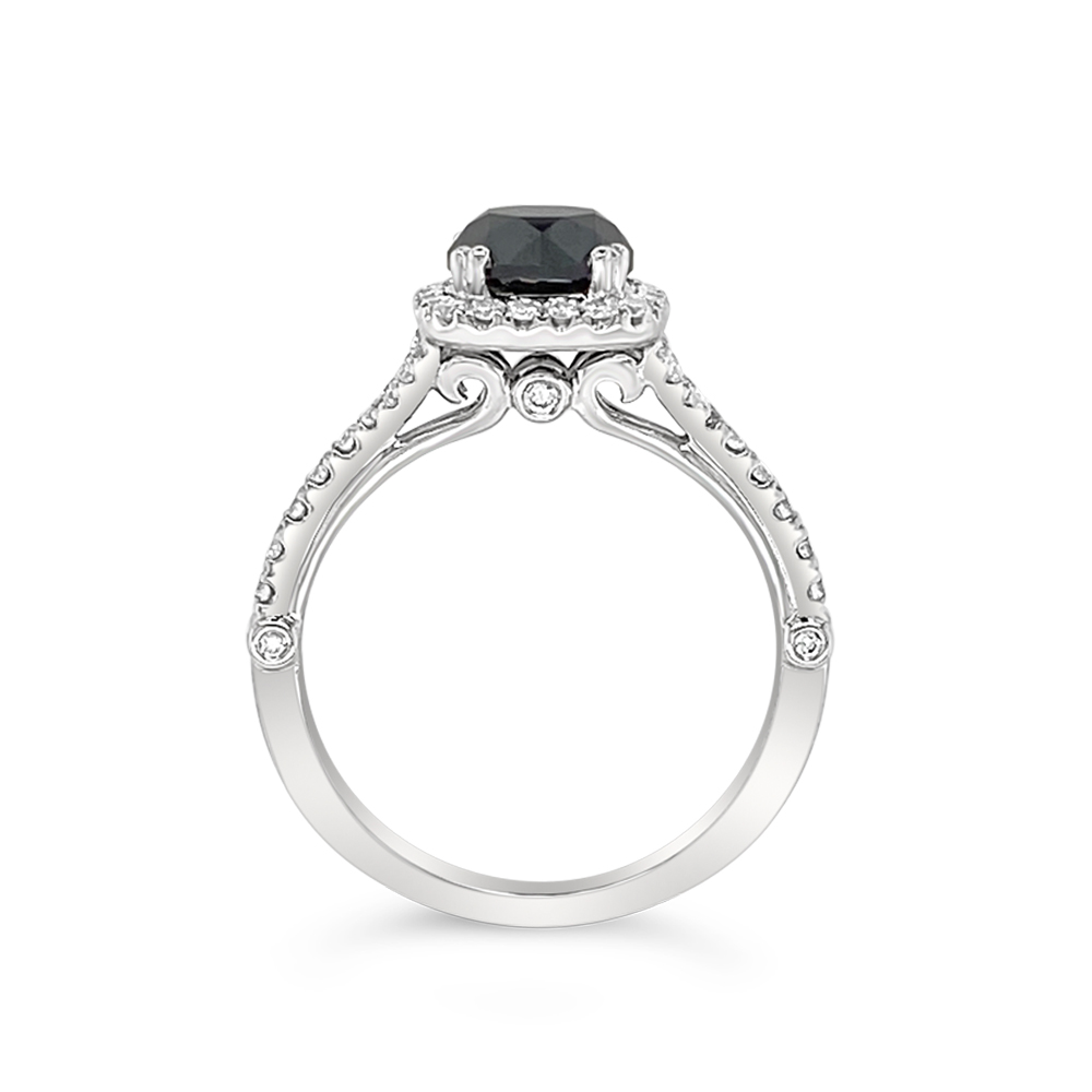 Clara By Martin Binder Black Diamond Halo Ring (1.83 Ct. Tw.)