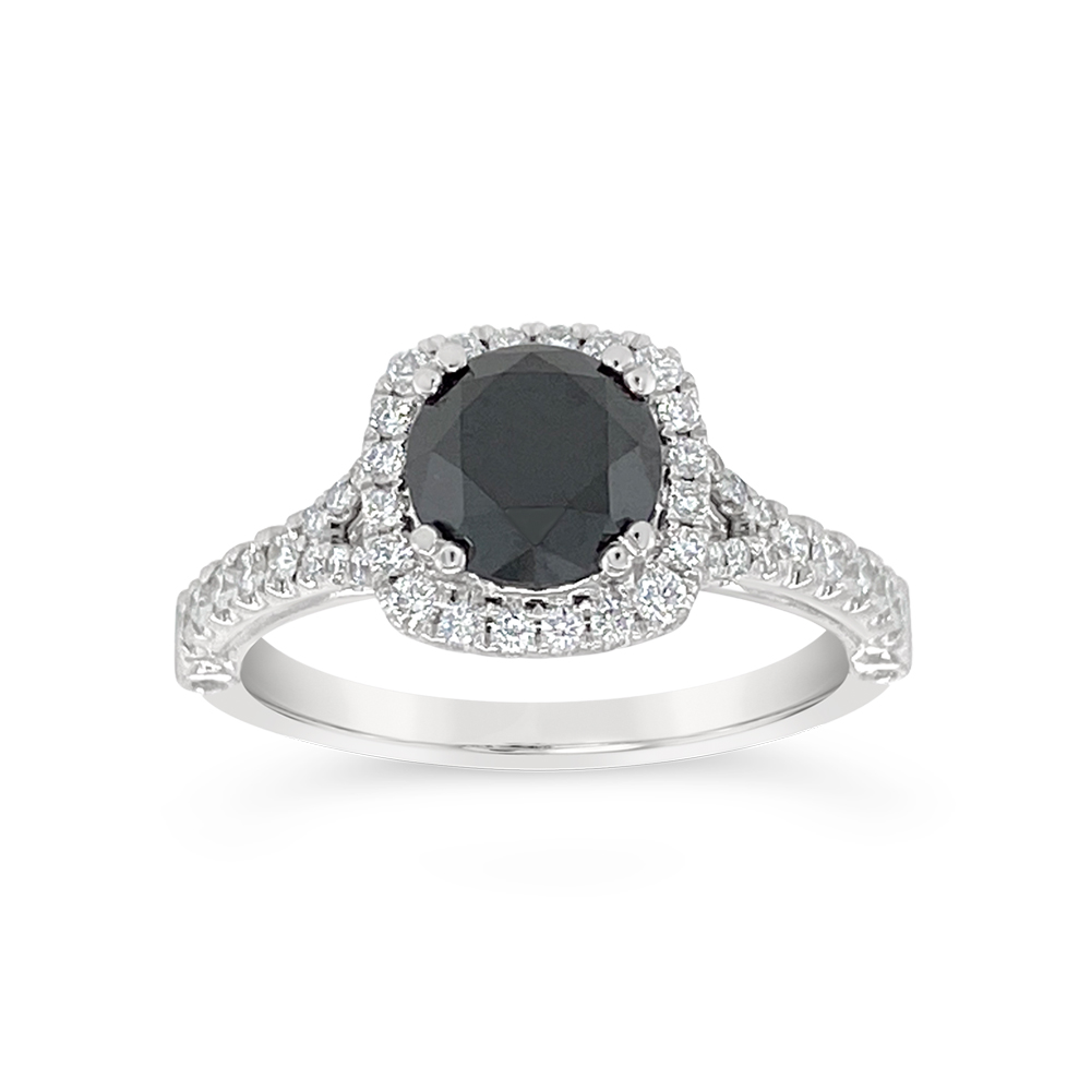 Clara By Martin Binder Black Diamond Halo Ring (1.83 Ct. Tw.)
