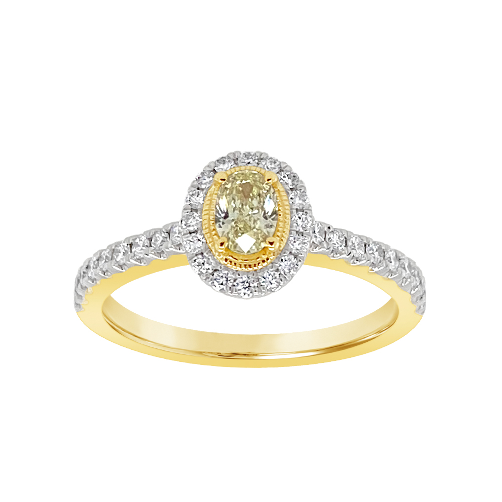 Clara By Martin Binder Yellow Diamond Halo Ring (0.51 Ct. Tw.)