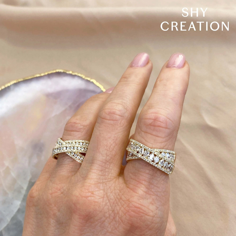 Shy Creation Diamond Pear Bridge Ring (1.65 Ct)