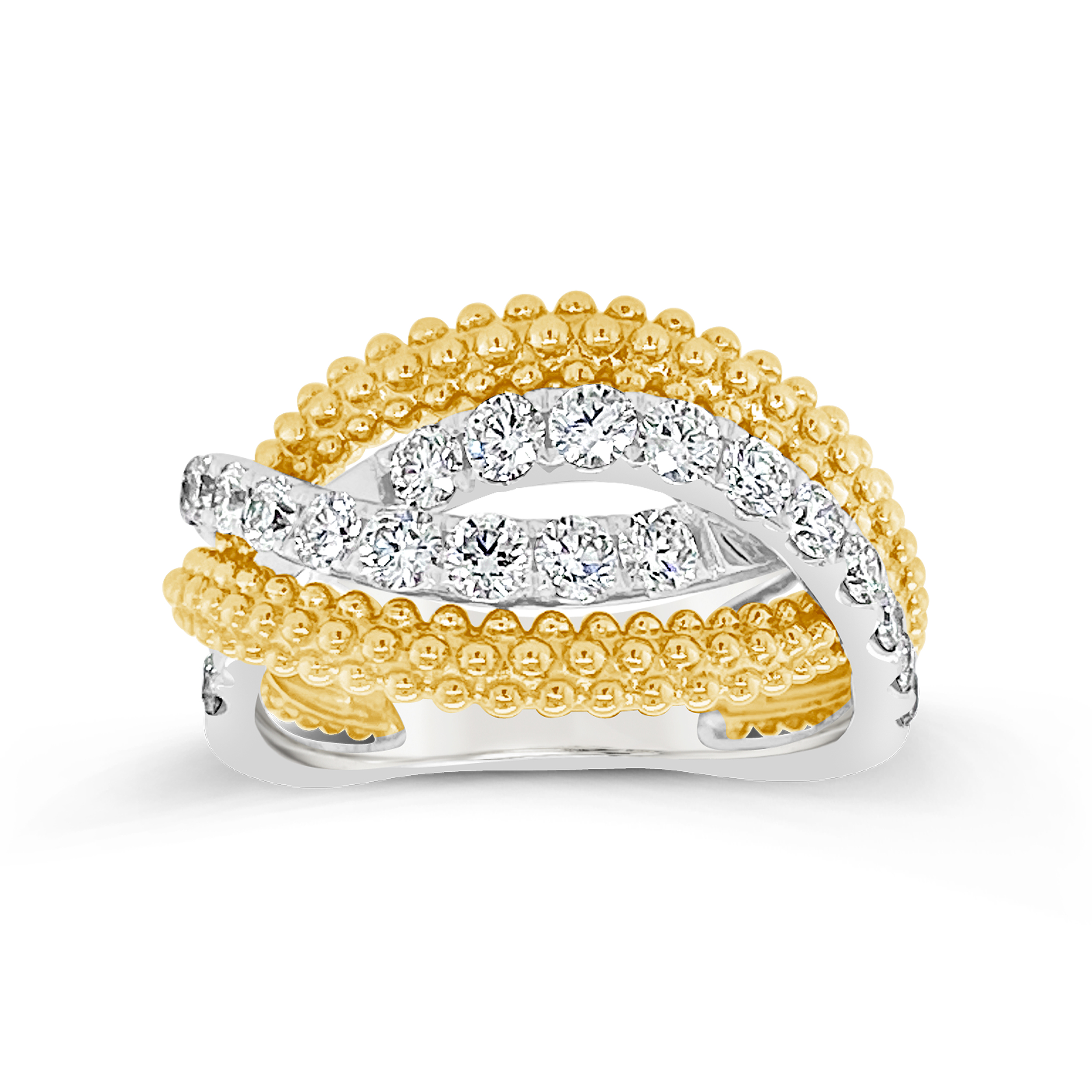 Clara By Martin Binder Two-tone Diamond Bypass Ring (0.99 Ct. Tw.)