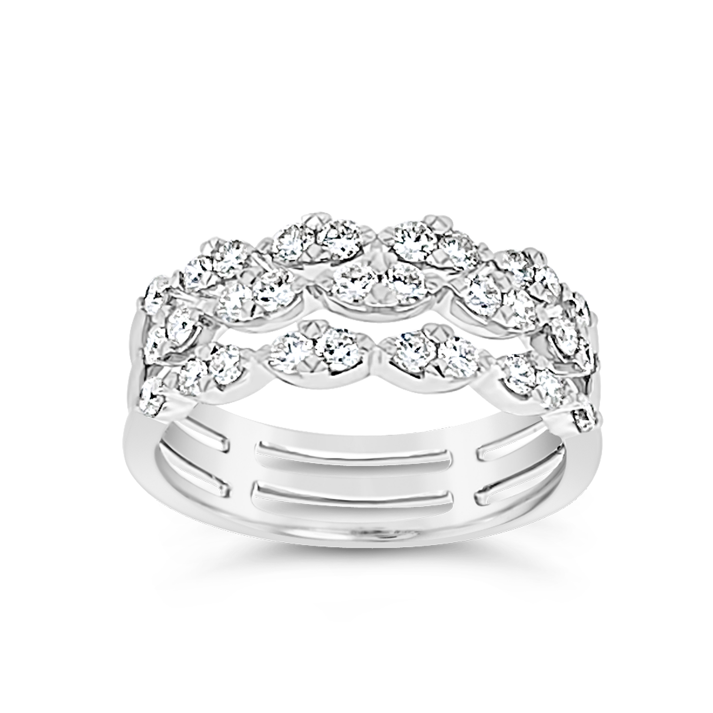 Clara By Martin Binder Three Row Diamond Ring (0.69 Ct. Tw.)