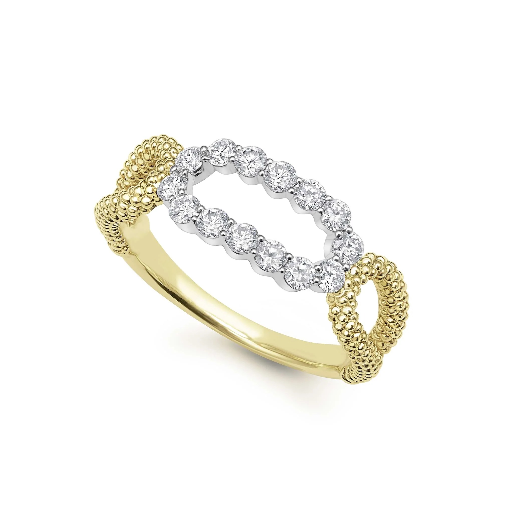 Lagos Signature Caviar Superfine Diamond Oval Ring