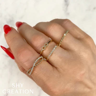 Shy Creation Diamond Bezel Band Ring (0.02 Ct)
