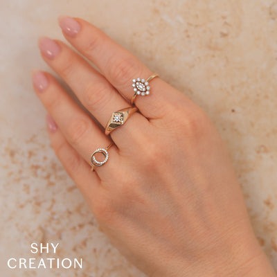 Shy Creation Kate Love Knot Circle Ring