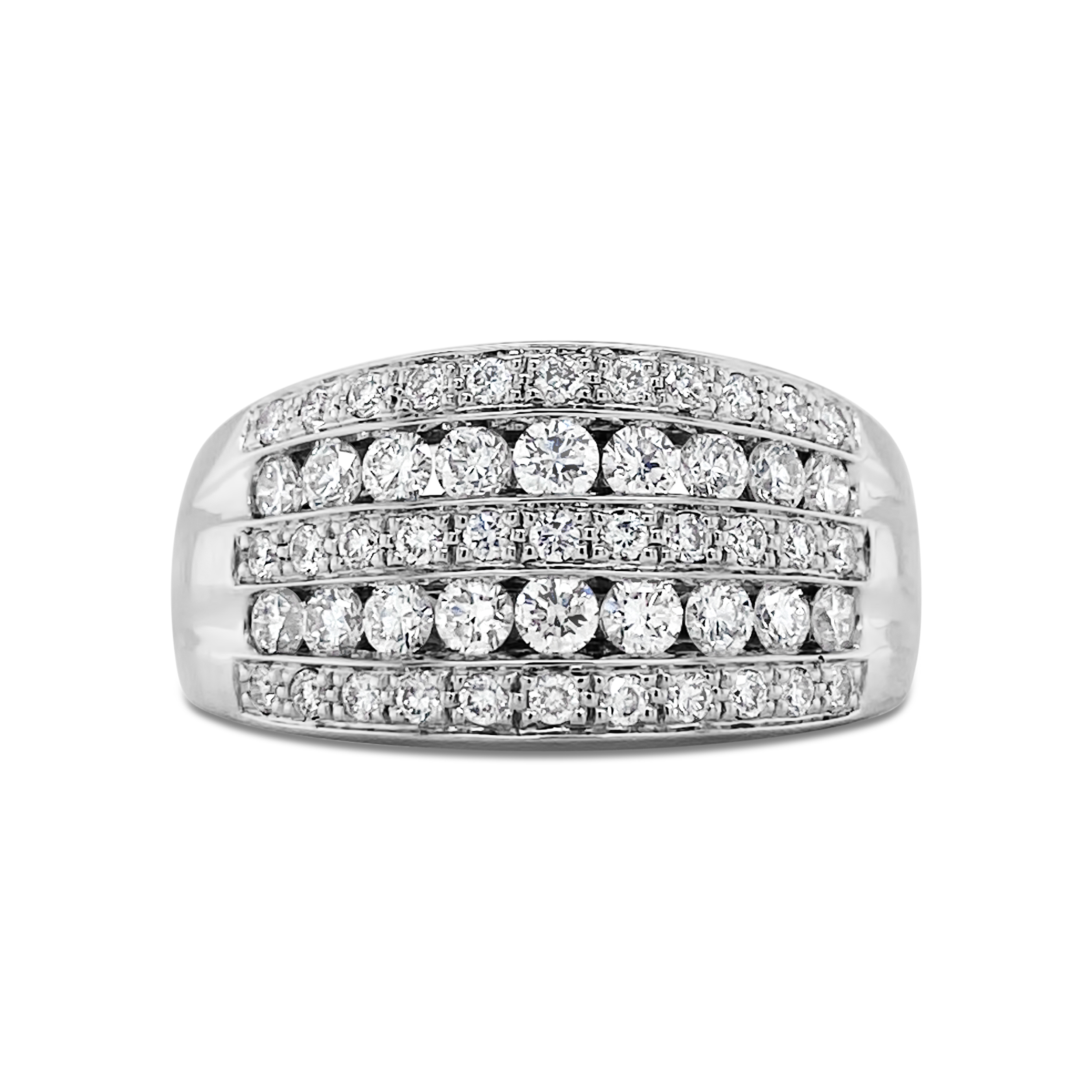Clara By Martin Binder Platinum Diamond Six Row Ring (0.96 Ct. Tw.)