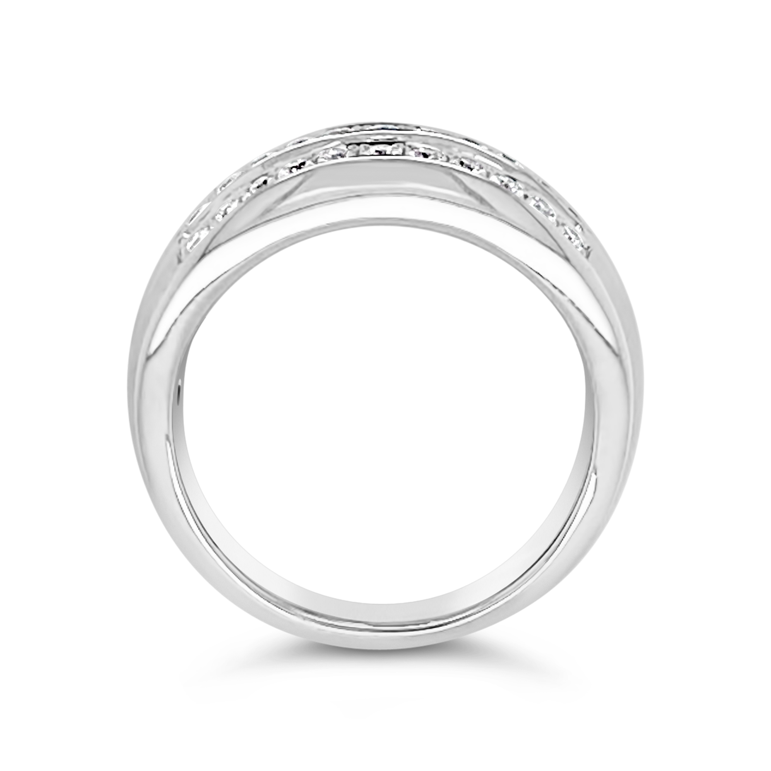 Clara By Martin Binder Platinum Diamond Six Row Ring (0.96 Ct. Tw.)