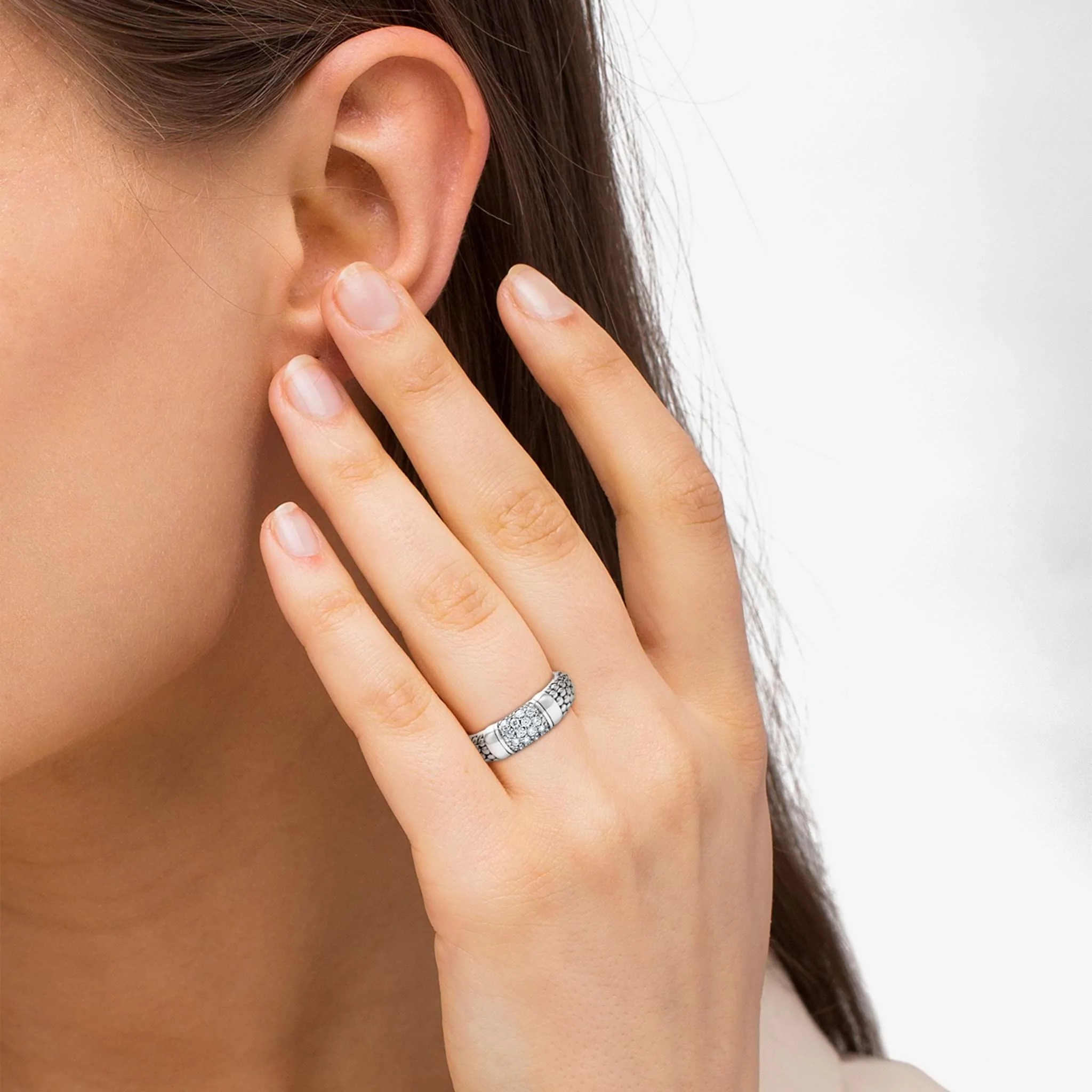 Lagos Signature Caviar 6mm Diamond Ring