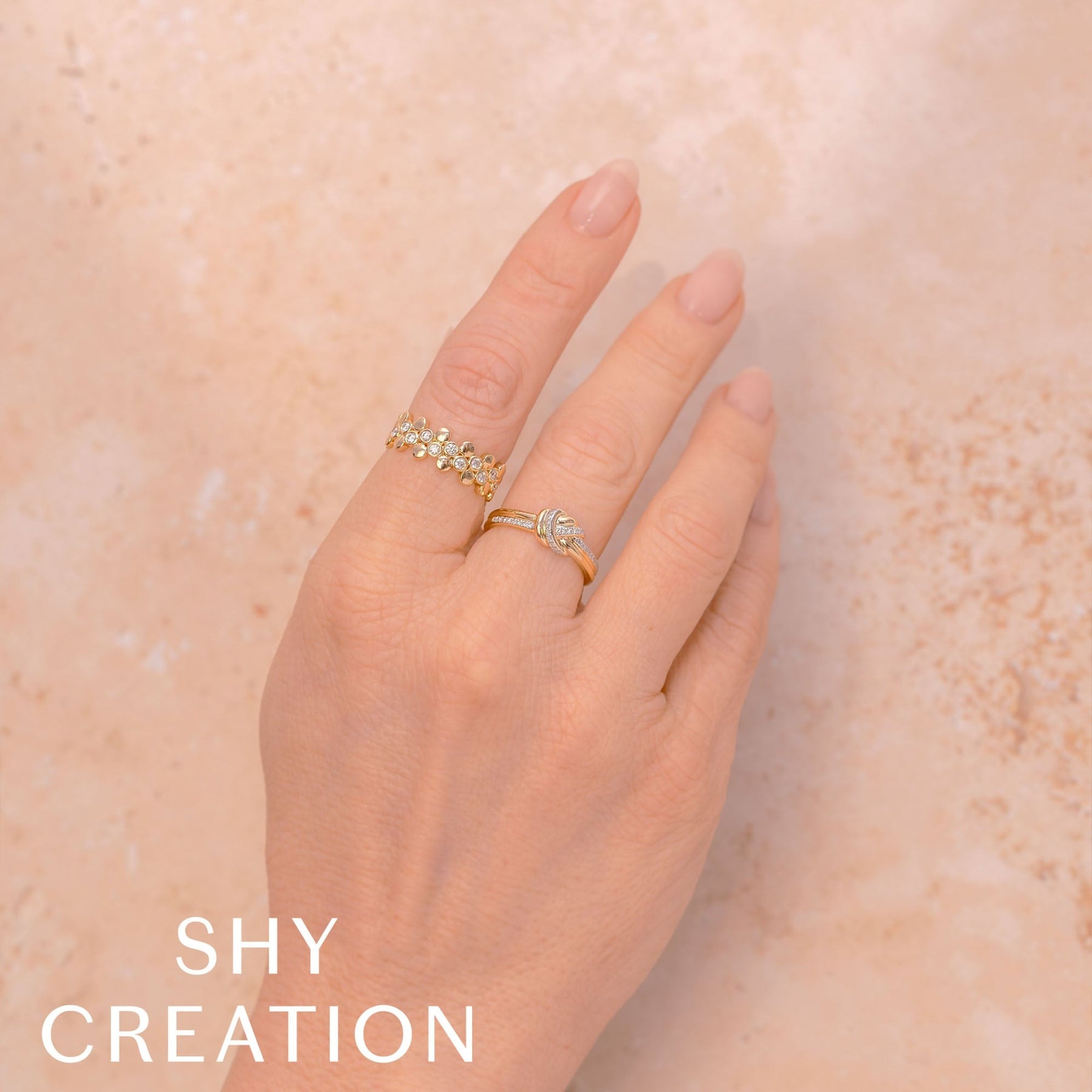 Shy Creation Kate Diamond Love Knot Ring