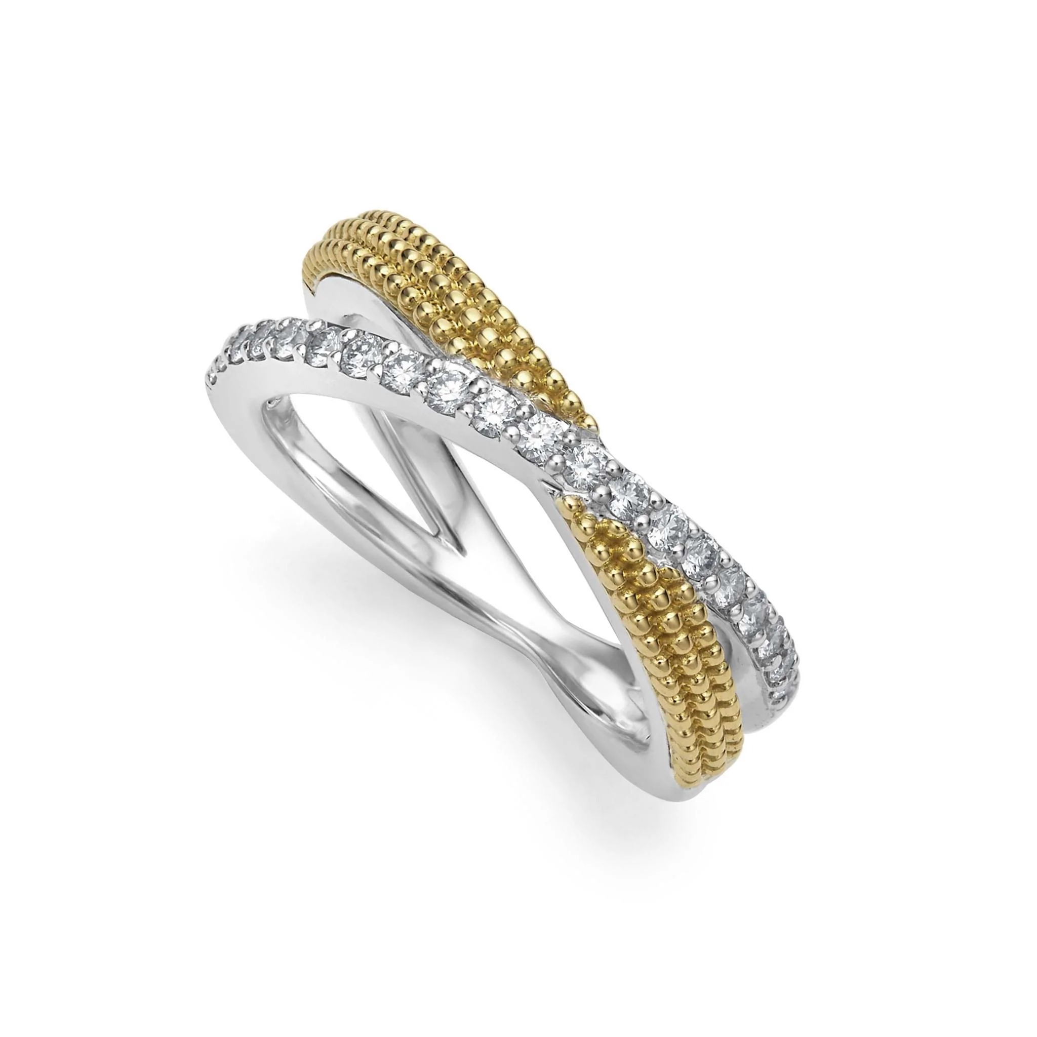 LAGOS Caviar Lux Two Tone X Diamond Ring
