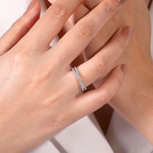 Gabriel & Co. Stackable Criss Cross Diamond Ring