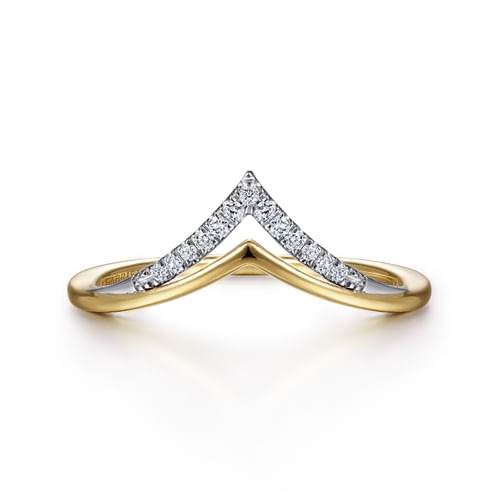 Gabriel & Co. Contemporary Two-Tone Diamond Chevron Ring