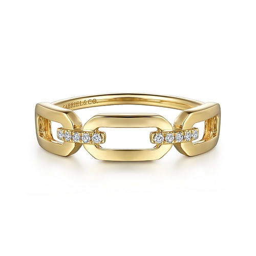 Gabriel & Co. Contemporary Diamond Link Chain Ring
