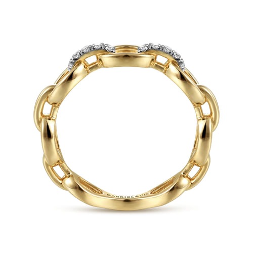 Gabriel & Co. Stackable Diamond Oval Link Chain Ring