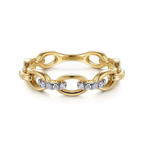 Gabriel & Co. Stackable Diamond Oval Link Chain Ring