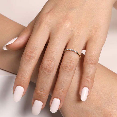 Gabriel & Co. Bujukan Bead & Diamond Stackable Ring
