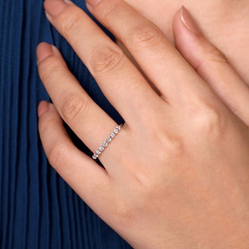 Gabriel & Co. Stackable Single Prong Diamond Band Ring