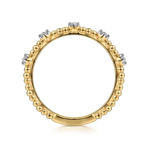 Gabriel & Co. Bujukan Diamond & Bujukan Bead Station Stackable Ring