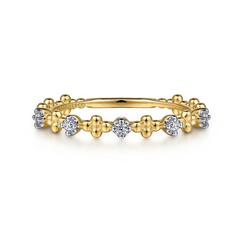 Gabriel & Co. Bujukan Diamond & Bujukan Bead Station Stackable Ring