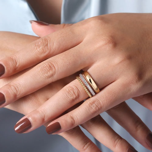 Gabriel & Co. Bujukan Two-Tone Diamond Easy Stackable Ring (0.35 ct. tw.)