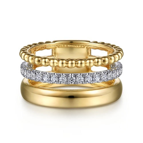 Gabriel & Co. Bujukan Two-Tone Diamond Easy Stackable Ring (0.35 ct. tw.)