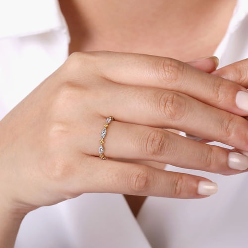 Gabriel & Co. Stackable Diamond Marquise Shape Bujukan Ring