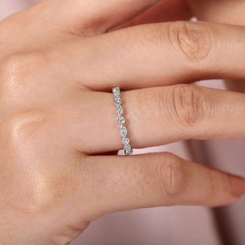 Gabriel & Co. Stackable Marquise & Round Station Diamond Ring