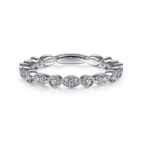Gabriel & Co. Stackable Marquise & Round Station Diamond Ring