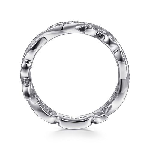 Gabriel & Co. Stackable Scrolling Floral Diamond Ring
