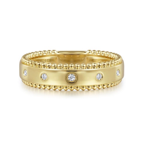 Gabriel & Co. Stackable Bujukan Diamond Bezel Wide Ring
