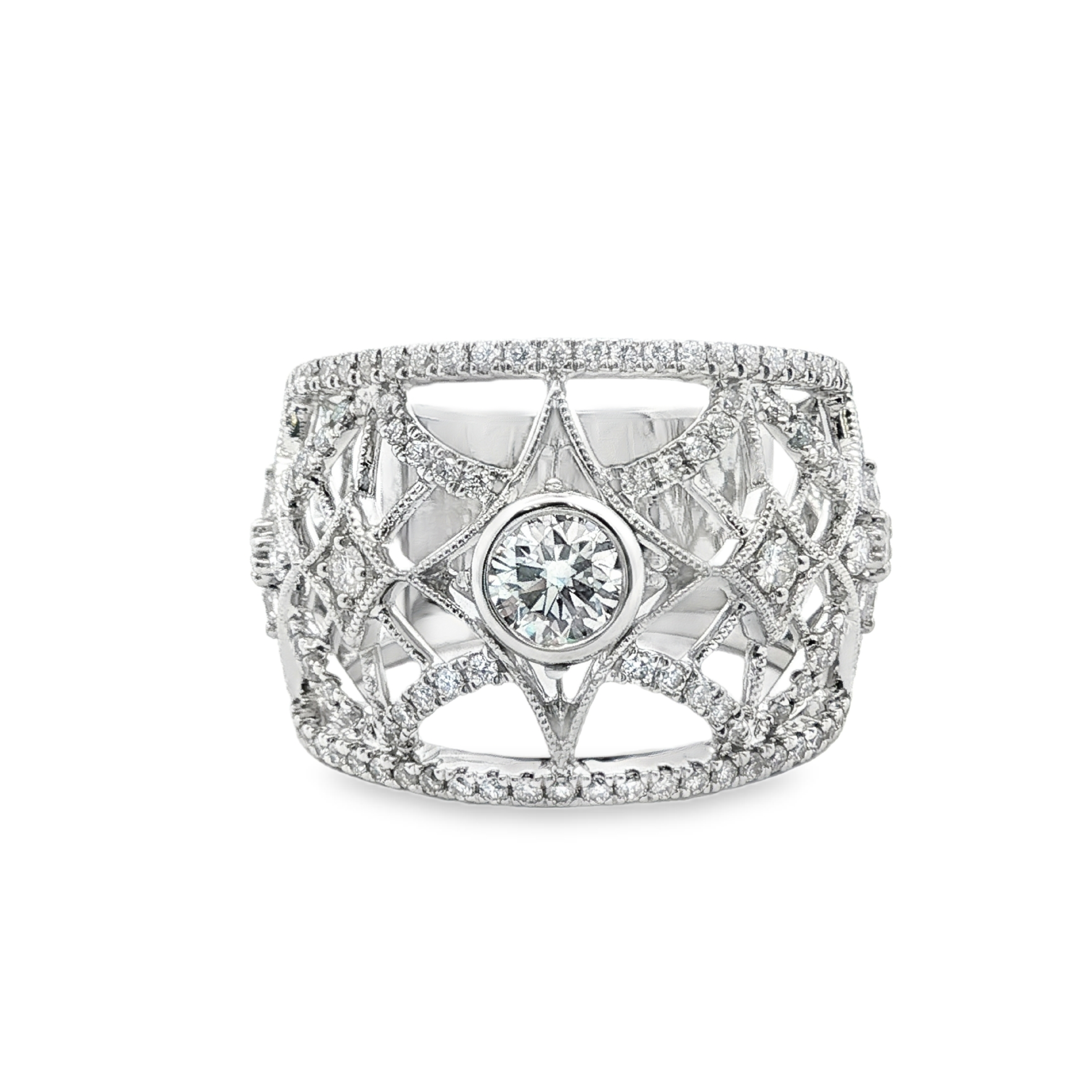 Estate by Martin Binder Wide Diamond Filigree Ring (1.51 ct. tw.)