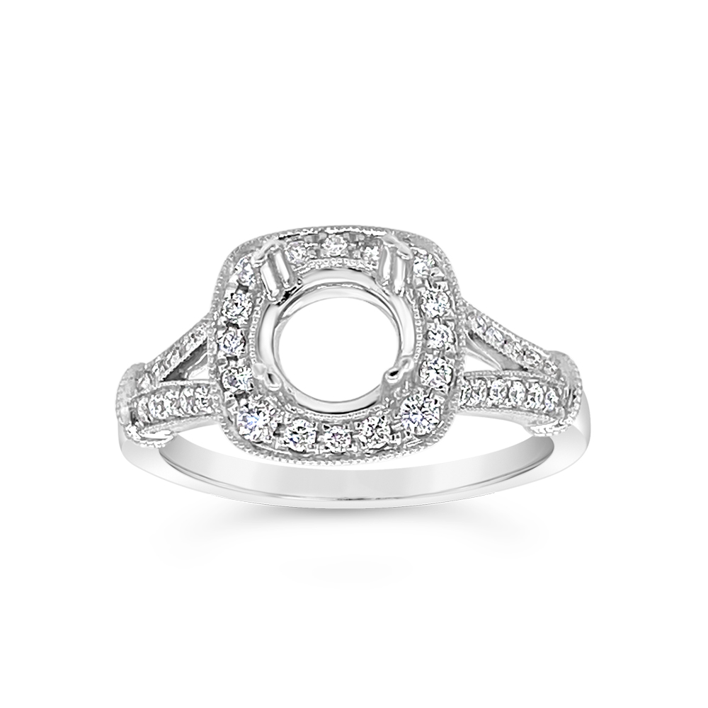 Yes By Martin Binder Semi-mount Halo Engagement Ring (0.27 Ct. Tw.)