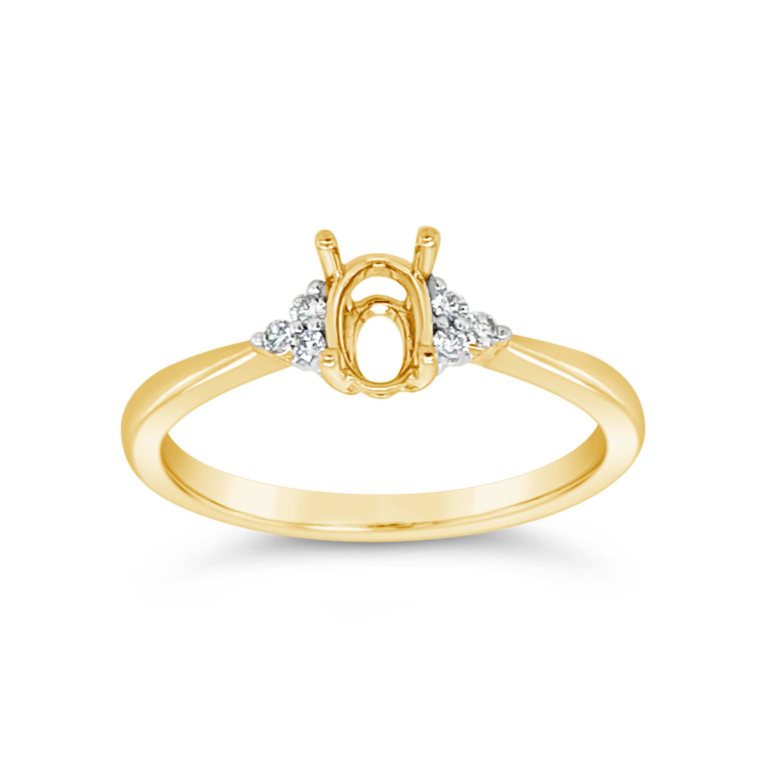 By Martin Binder Oval Stone And Diamond Ring Mounting (0.07 Ct. Tw.)