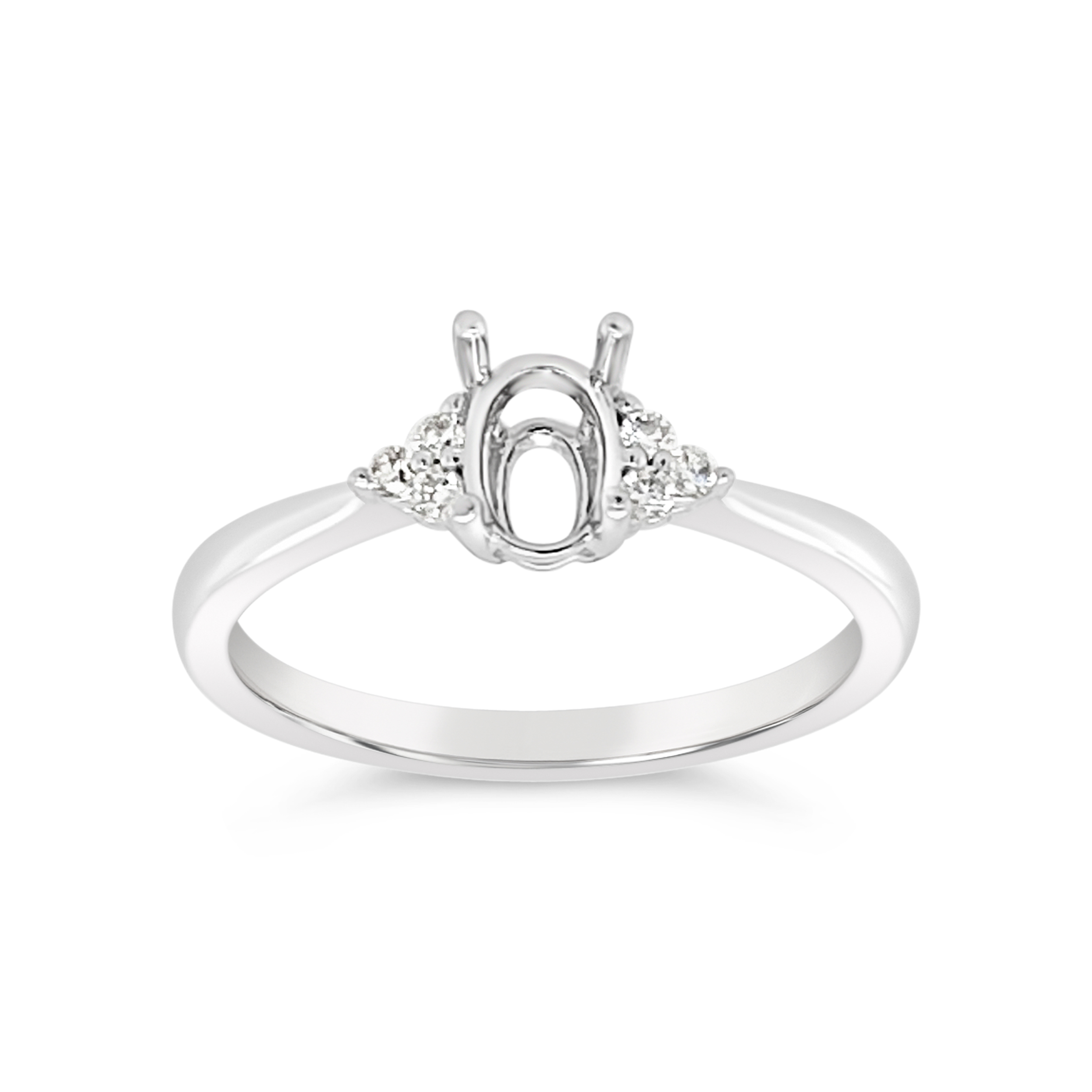 By Martin Binder Oval Stone And Diamond Ring Mounting (0.08 Ct. Tw.)