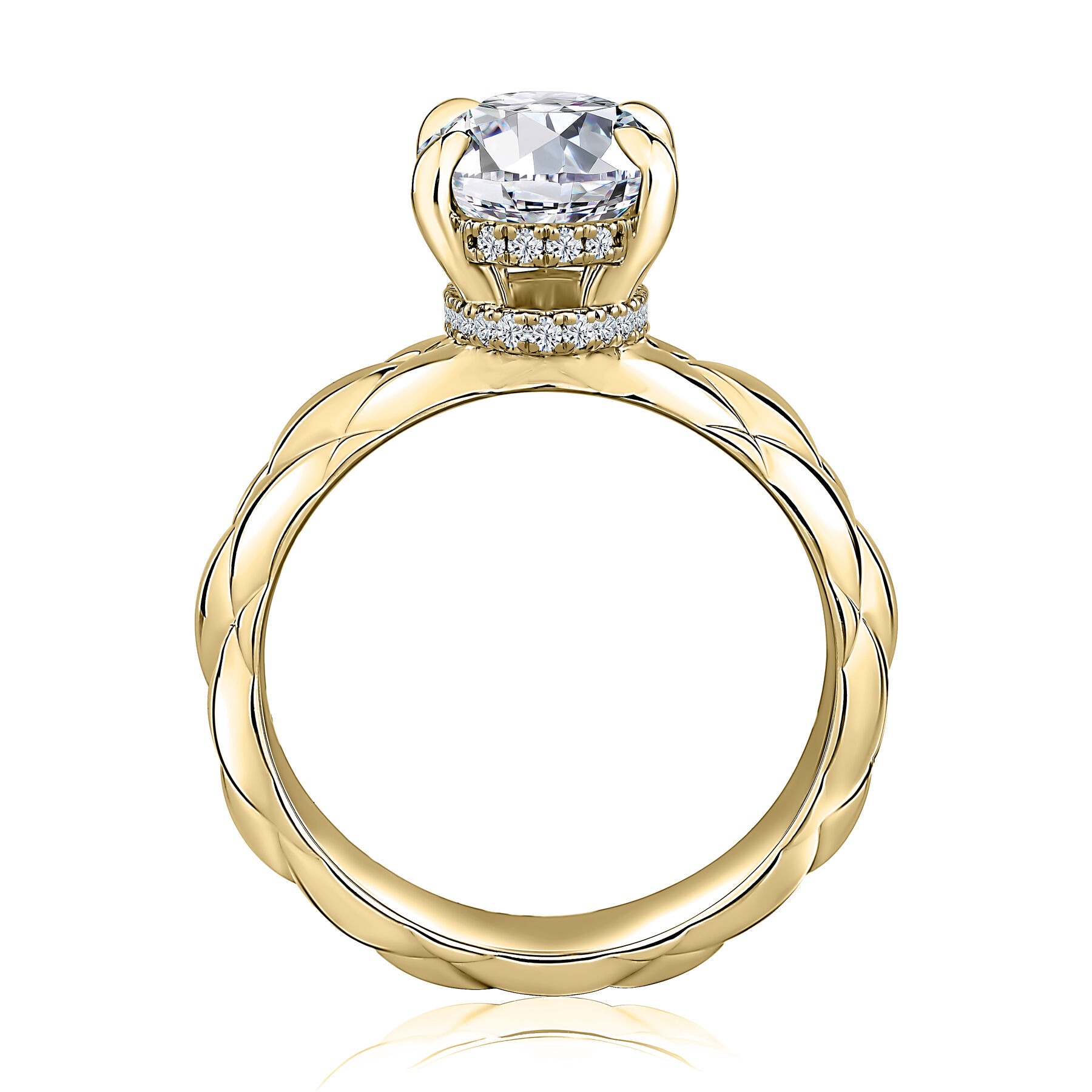 A. Jaffe Wide Oval Engagement Ring Mounting (0.19 Ct. Tw.)