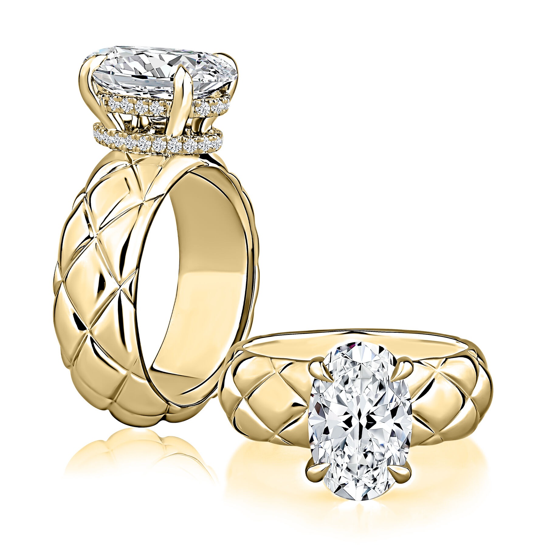 A. Jaffe Wide Oval Engagement Ring Mounting (0.19 Ct. Tw.)