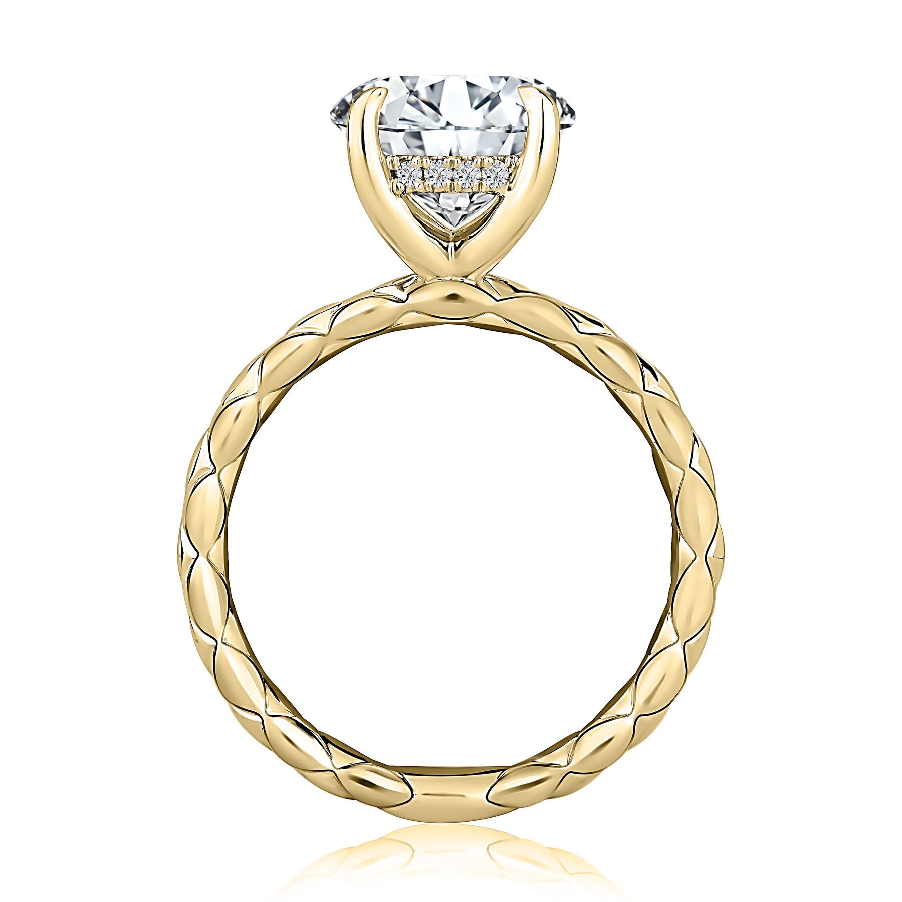 A. Jaffe Quilted Solitaire Engagement Ring Mounting (0.08 Ct. Tw.)