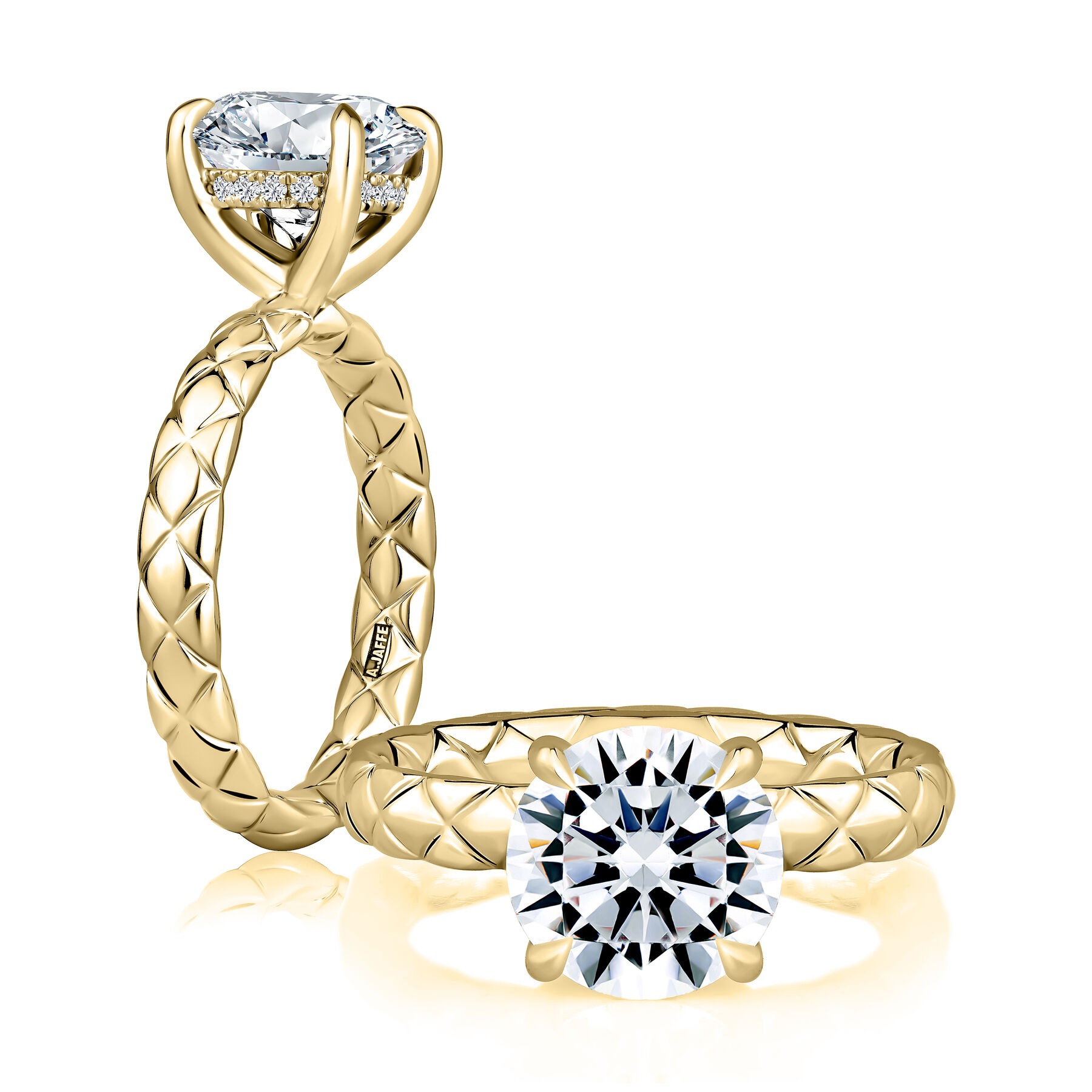 A. Jaffe Quilted Solitaire Engagement Ring Mounting (0.08 Ct. Tw.)
