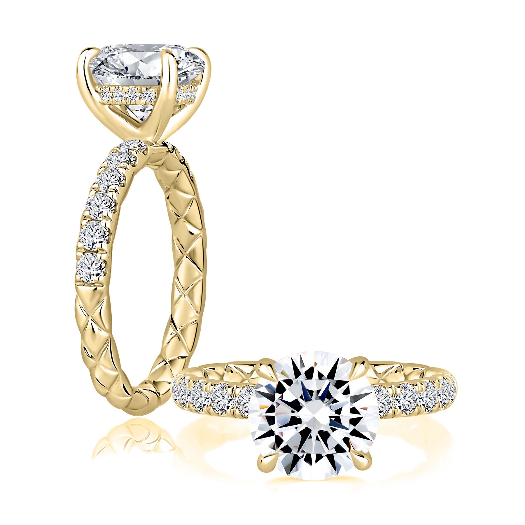 A. Jaffe Round Diamond Engagement Ring Mounting (0.62 Ct. Tw.)