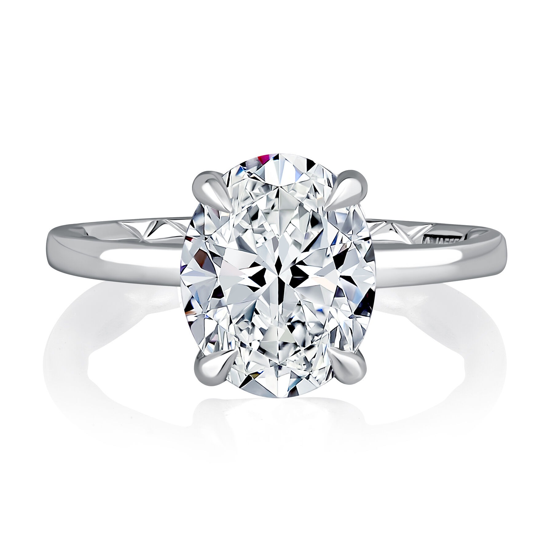 A. Jaffe Oval Solitaire Diamond Engagement Ring Mounting (0.20 Ct. Tw.)