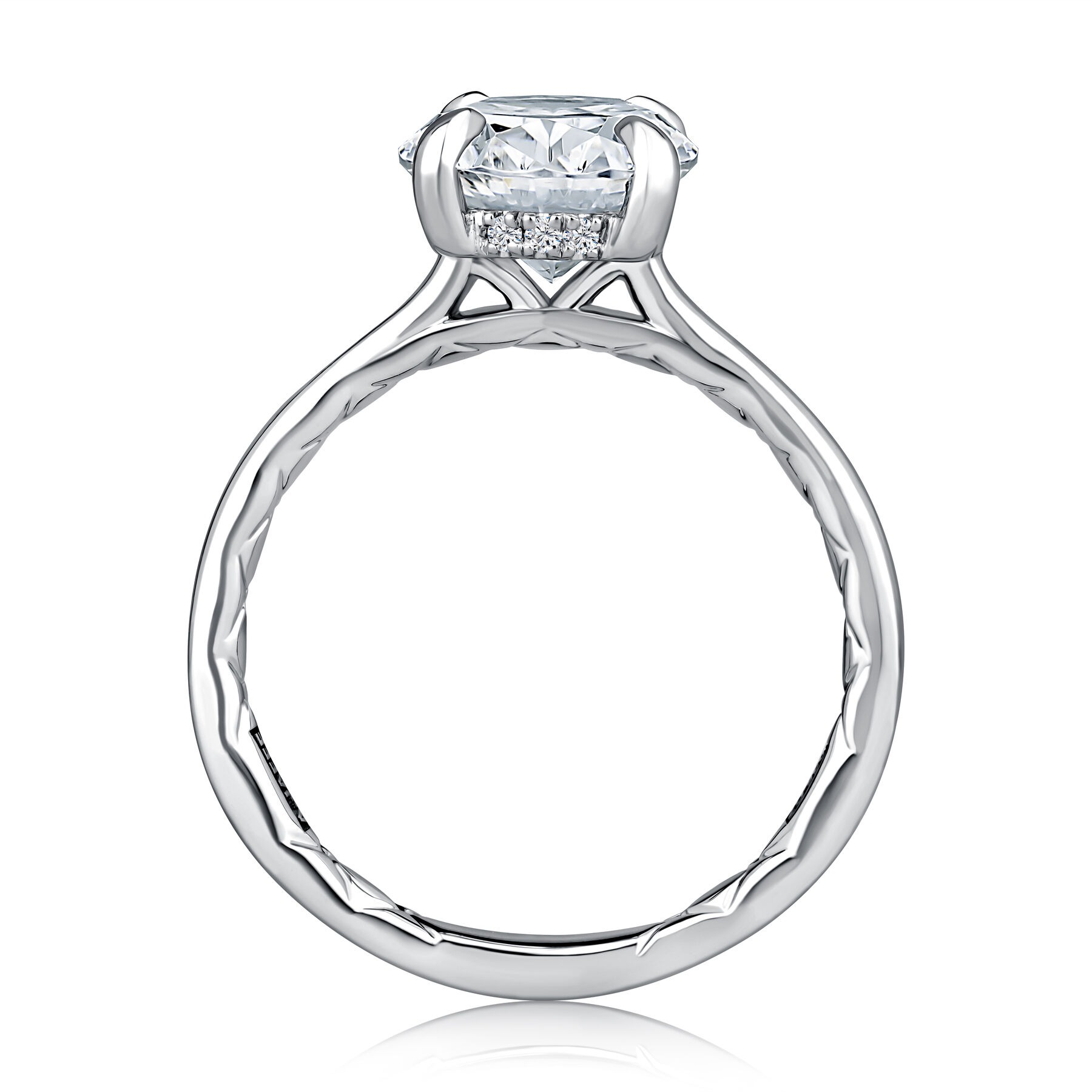 A. Jaffe Oval Solitaire Diamond Engagement Ring Mounting (0.20 Ct. Tw.)