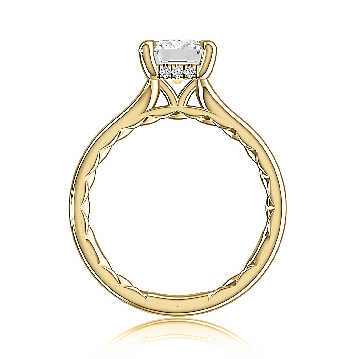 A. Jaffe Solitaire Diamond Engagement Ring Mounting (0.08 Ct. Tw.)