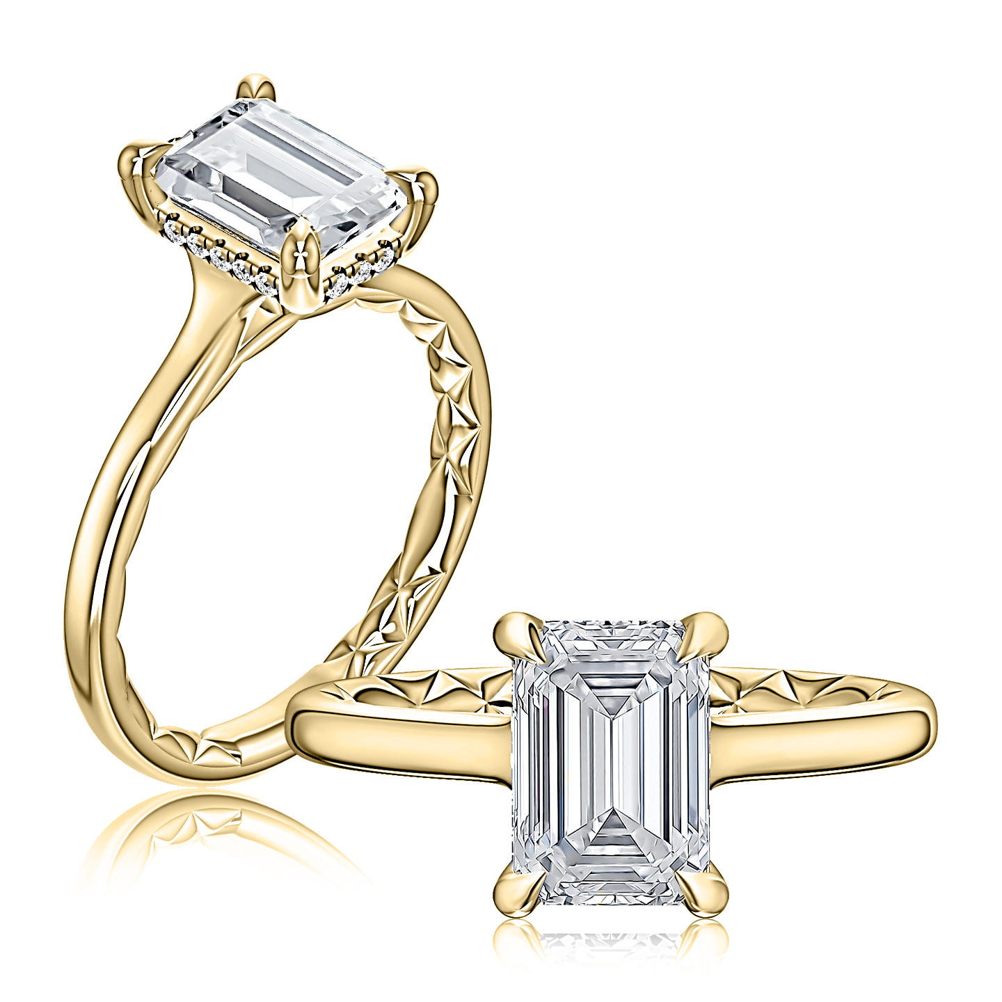 A. Jaffe Solitaire Diamond Engagement Ring Mounting (0.08 Ct. Tw.)