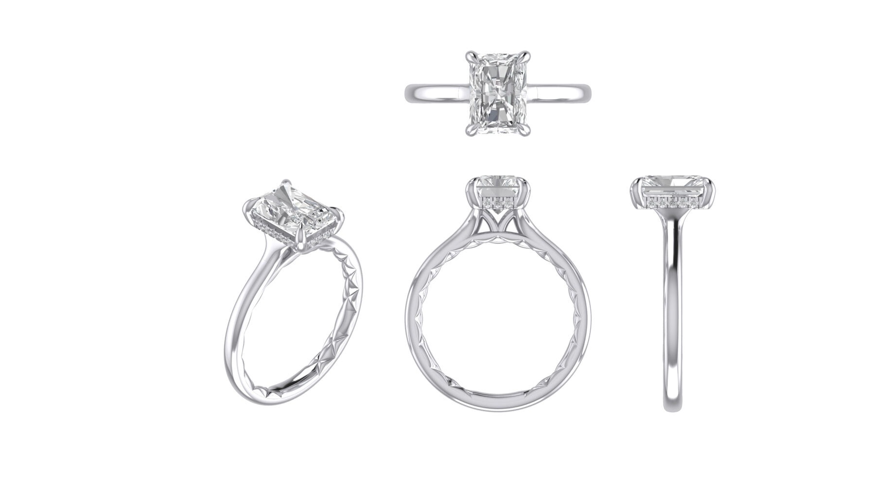 A. Jaffe Solitaire Diamond Engagement Ring Mounting (0.09 Ct. Tw.)