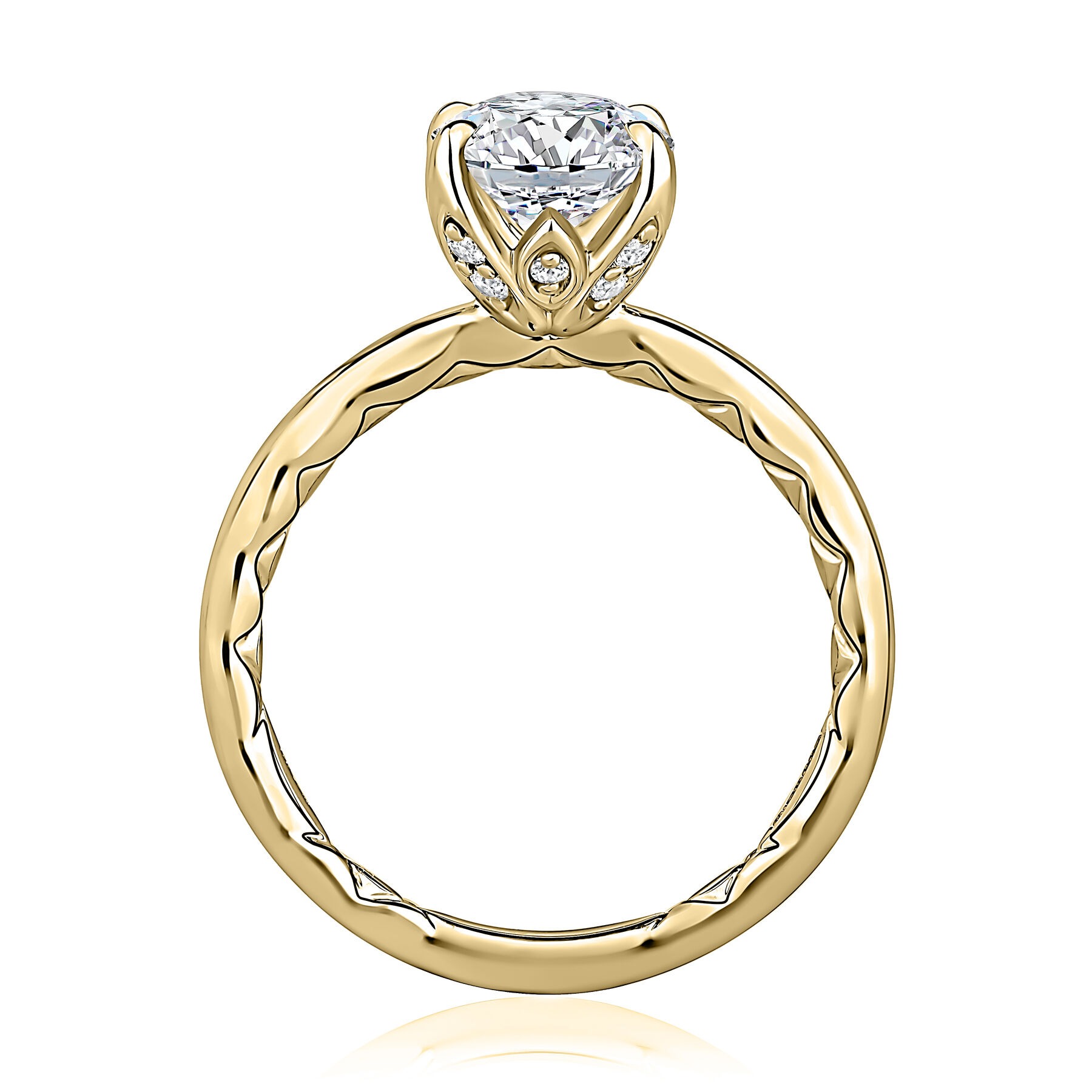 A. Jaffe Oval Solitaire Diamond Engagement Ring Mounting (0.10 Ct. Tw.)